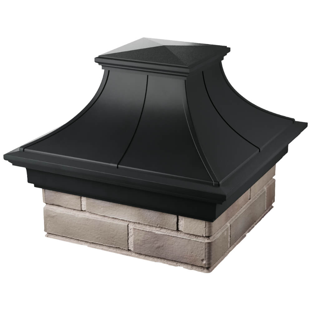 Колпак Zking Монблан Премиум Черный на столб 1.5х1.5 кирпича (385х385мм) в Белореченске фото