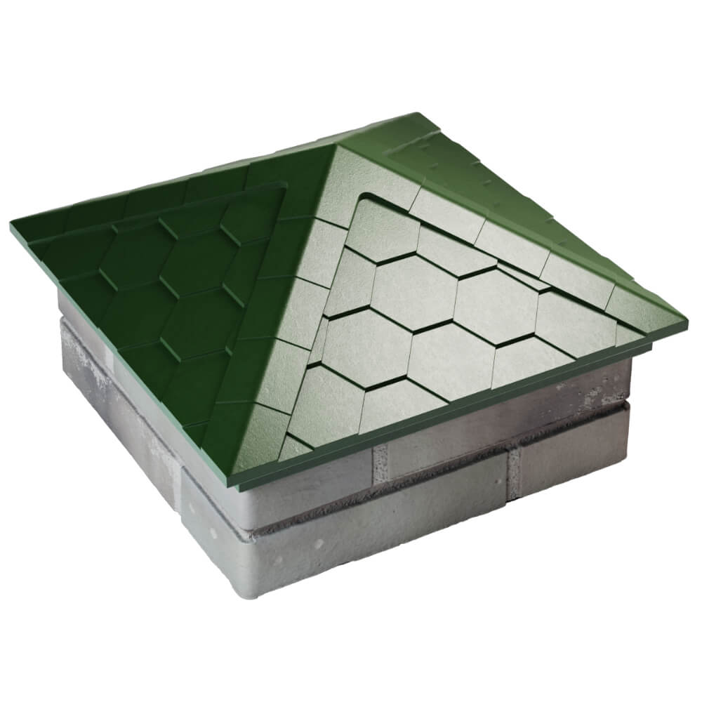 Колпак Zking Эверест Зеленый на столб 1.5х1.5 кирпича (390х390мм) в Белореченске фото