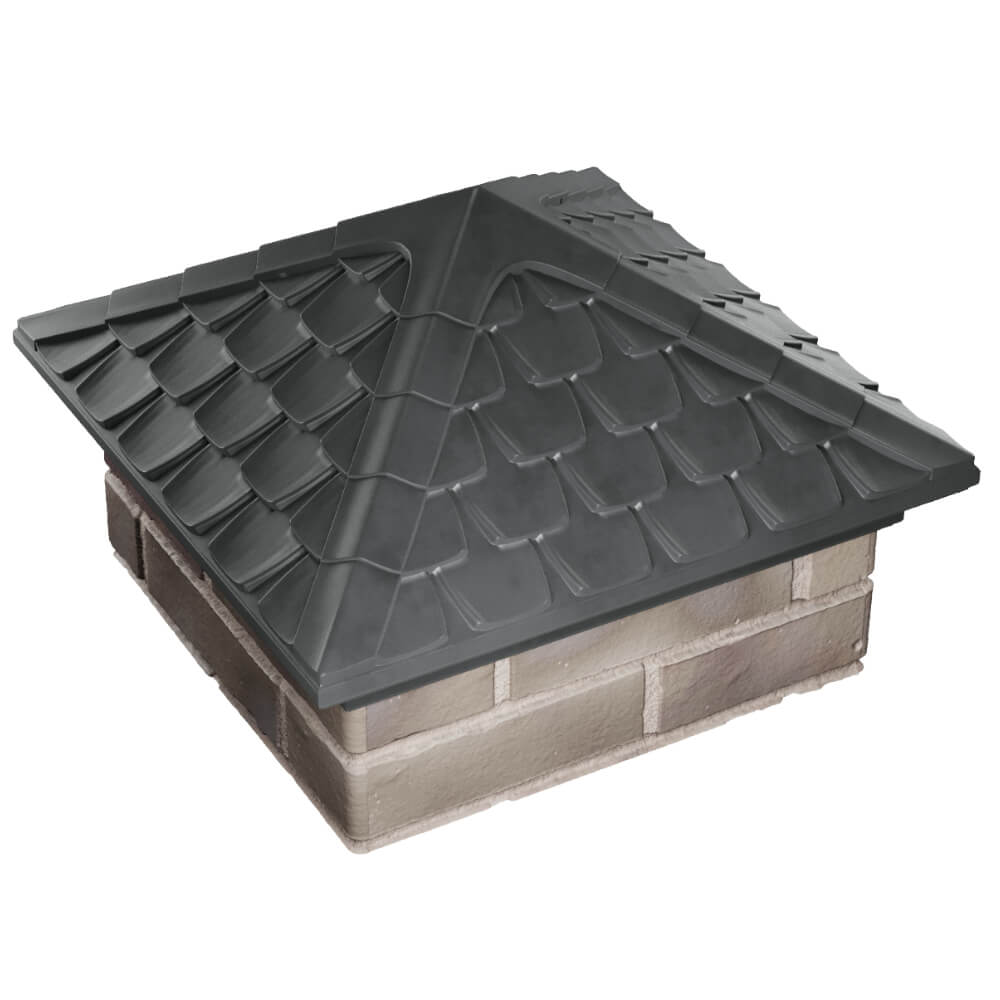 Колпак Zking Эльбрус Серый на столб 1.5х1.5 кирпича (385х385мм) в Белореченске фото