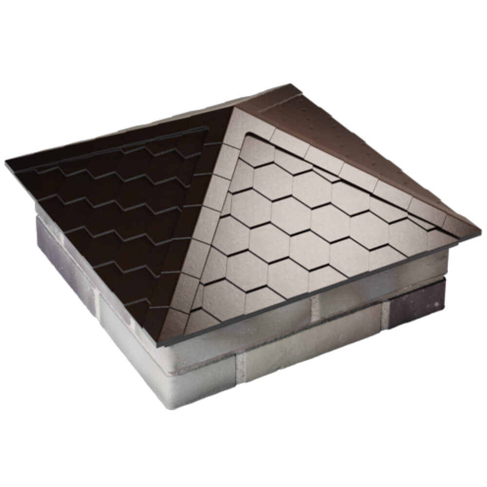 Колпак Zking Эверест Коричневый на столб 2х2 кирпича (535х535мм) Белореченск фото