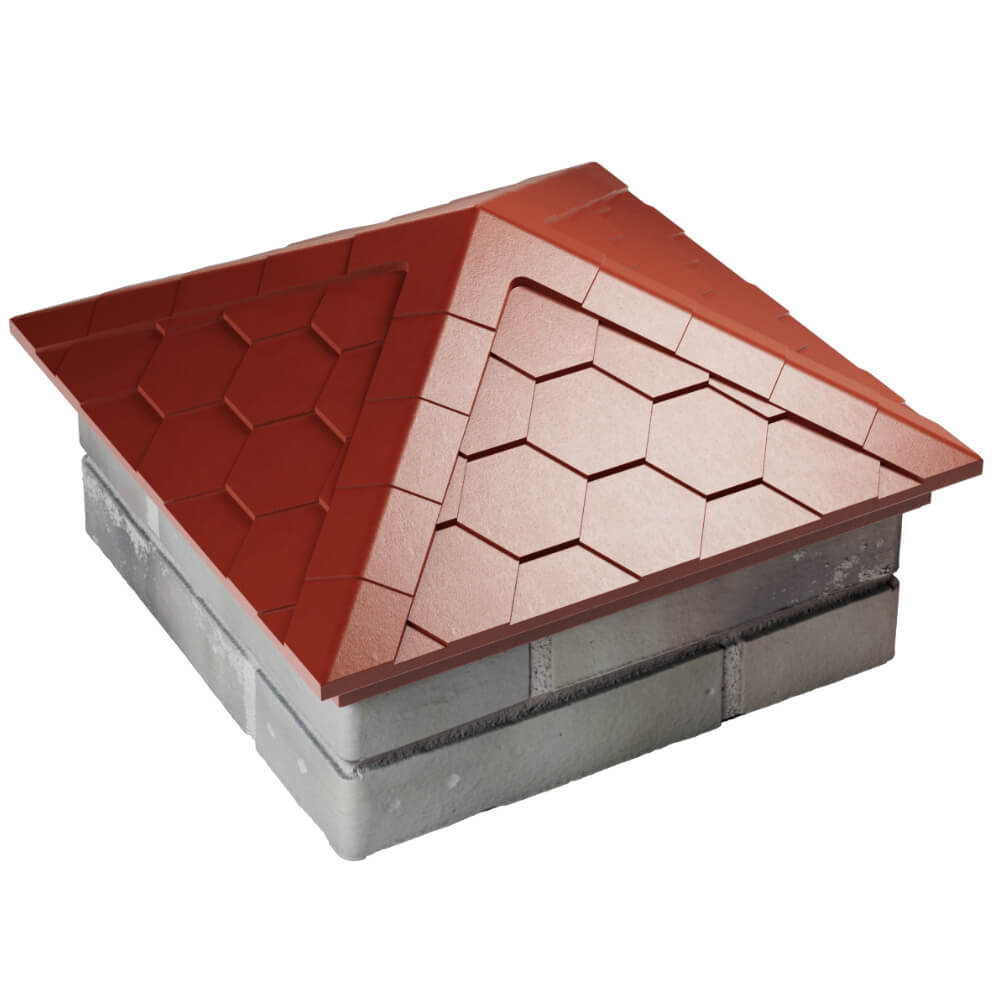 Колпак Zking Эверест Красный на столб 1.5х1.5 кирпича (390х390мм) в Белореченске фото