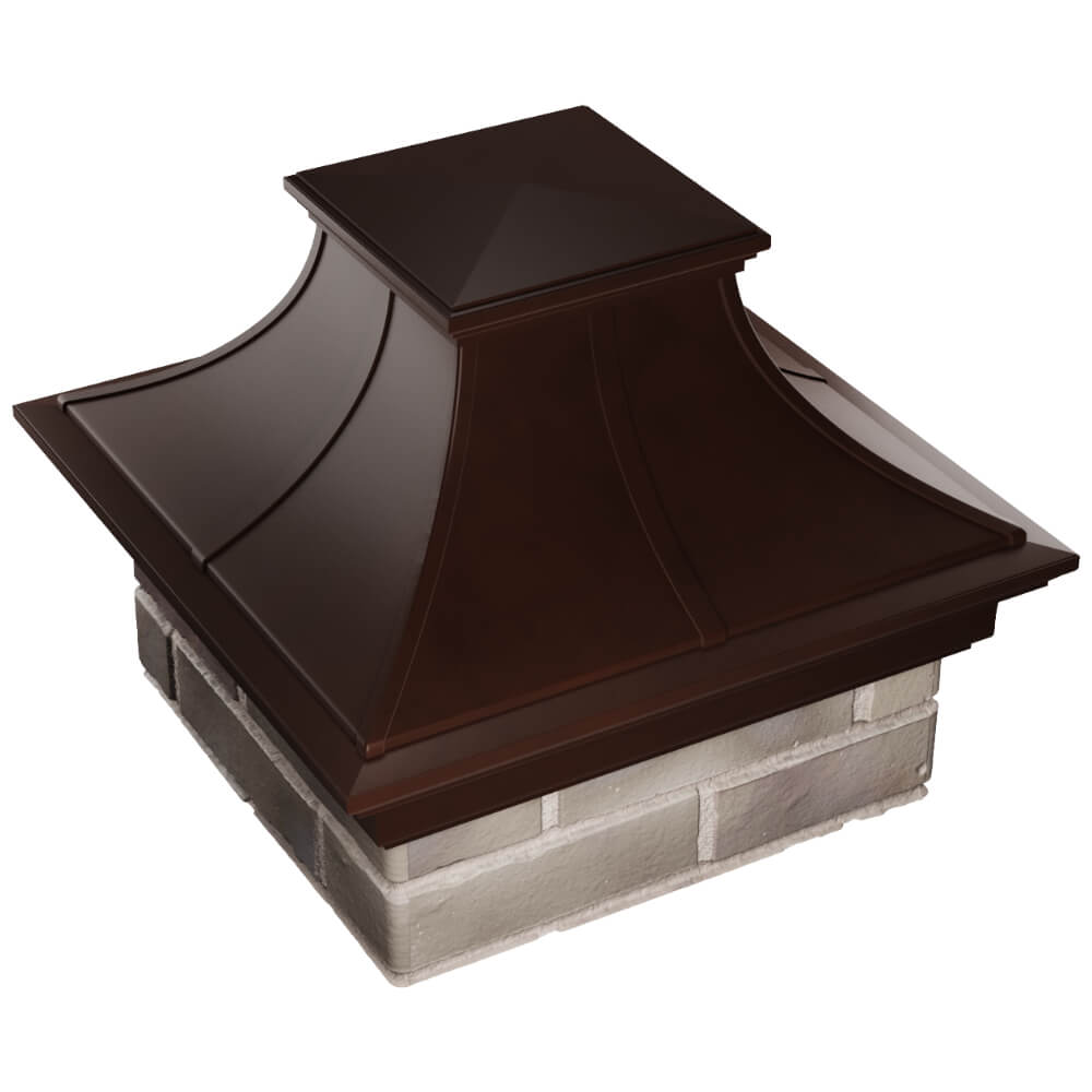 Колпак Zking Монблан Премиум Коричневый на столб 1.5х1.5 кирпича (385х385мм) в Белореченске фото