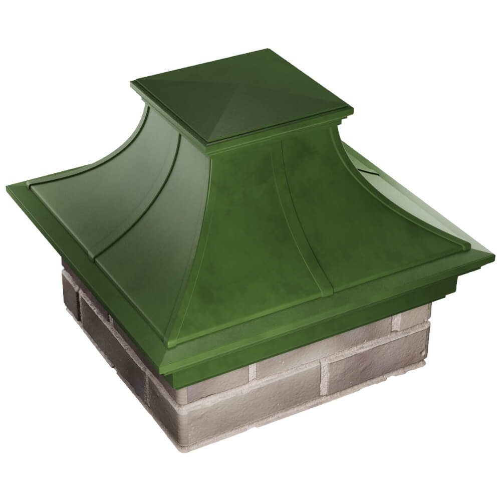 Колпак Zking Монблан Премиум Зеленый на столб 1.5х1.5 кирпича (385х385мм) в Белореченске фото