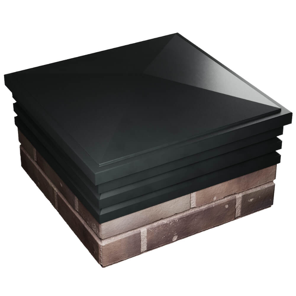 Колпак Zking Бона ХайТек Черный на столб 2х2 кирпича (513х513мм) в Белореченске фото