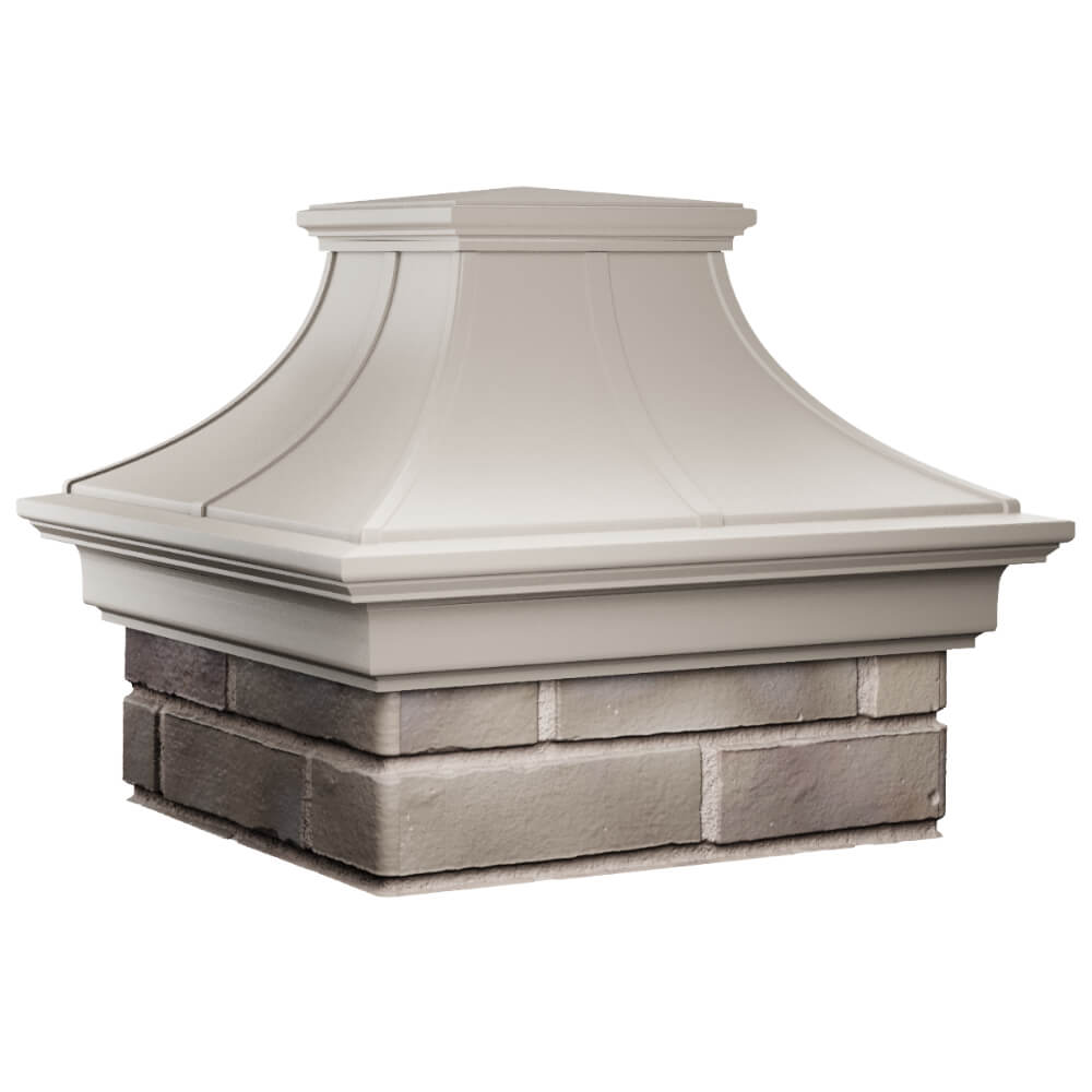 Колпак Zking Монблан Премиум Бежевый на столб 1.5х1.5 кирпича (385х385мм) в Белореченске фото