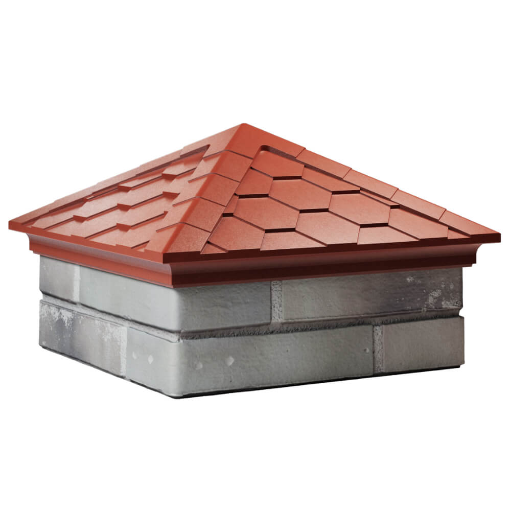 Колпак Zking Эверест Красный на столб 1.5х1.5 кирпича (390х390мм) в Белореченске фото