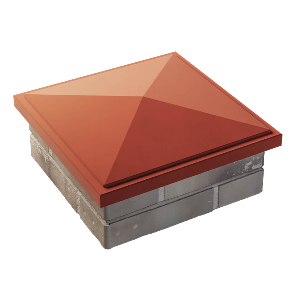 Колпак Zking БонаМоно Красный на столб 1.5х1.5 кирпича (385х385, 400х400мм) в Белореченске фото