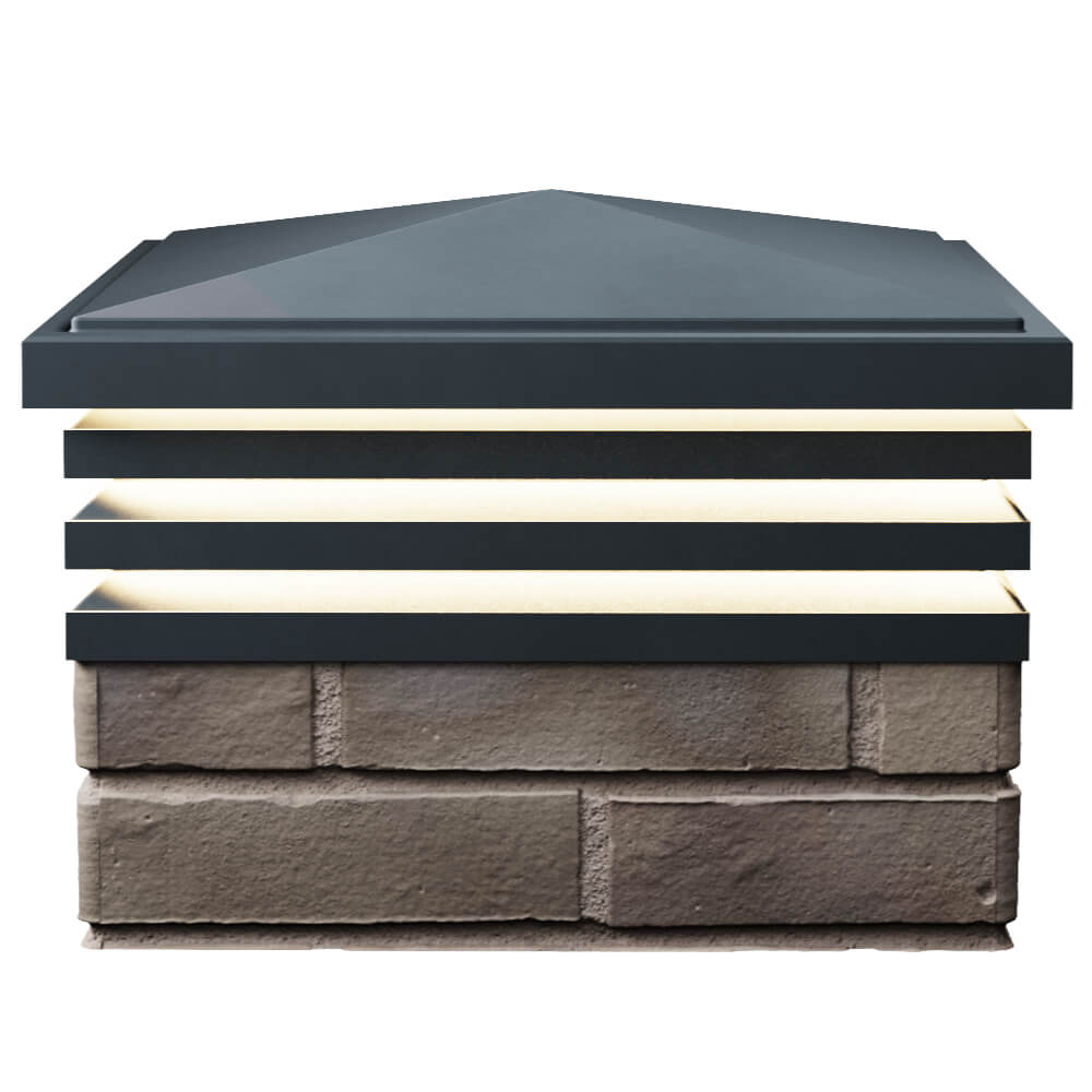 Колпак Zking Бона ХайТек Серый на столб 1.5х1.5 кирпича (385х385мм) с подсветкой в Белореченске фото