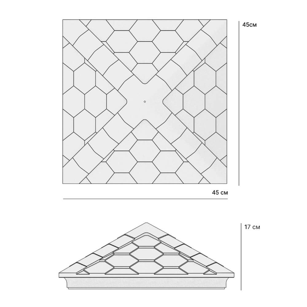Колпак Zking Эверест Серый на столб 1.5х1.5 кирпича (390х390мм) в Белореченске фото