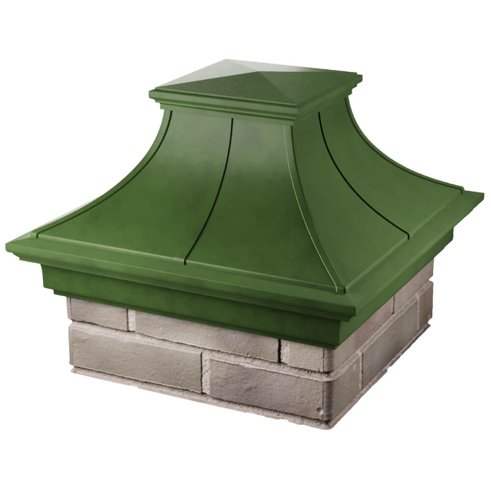 Колпак Zking Монблан Премиум Зеленый на столб 1.5х1.5 кирпича (385х385мм) в Белореченске фото