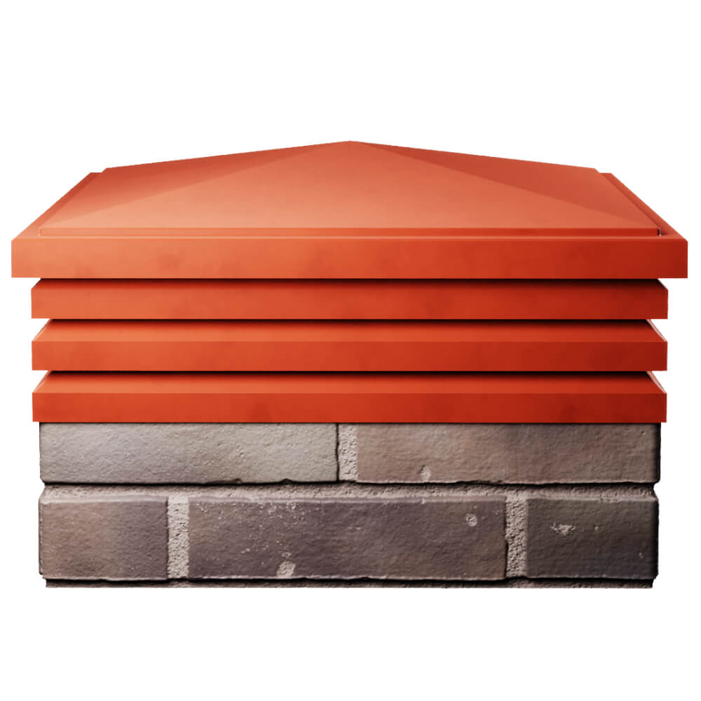 Колпак Zking Бона ХайТек Красный на столб 2х2 кирпича (513х513мм) Белореченск фото