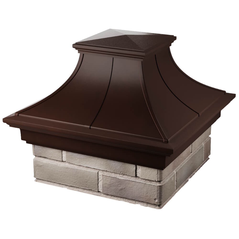 Колпак Zking Монблан Премиум Коричневый на столб 1.5х1.5 кирпича (385х385мм) в Белореченске фото