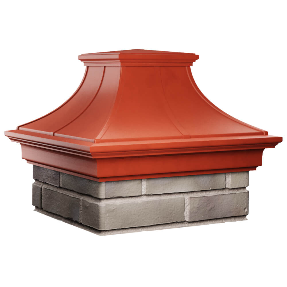 Колпак Zking Монблан Премиум Красный на столб 1.5х1.5 кирпича (385х385мм) в Белореченске фото
