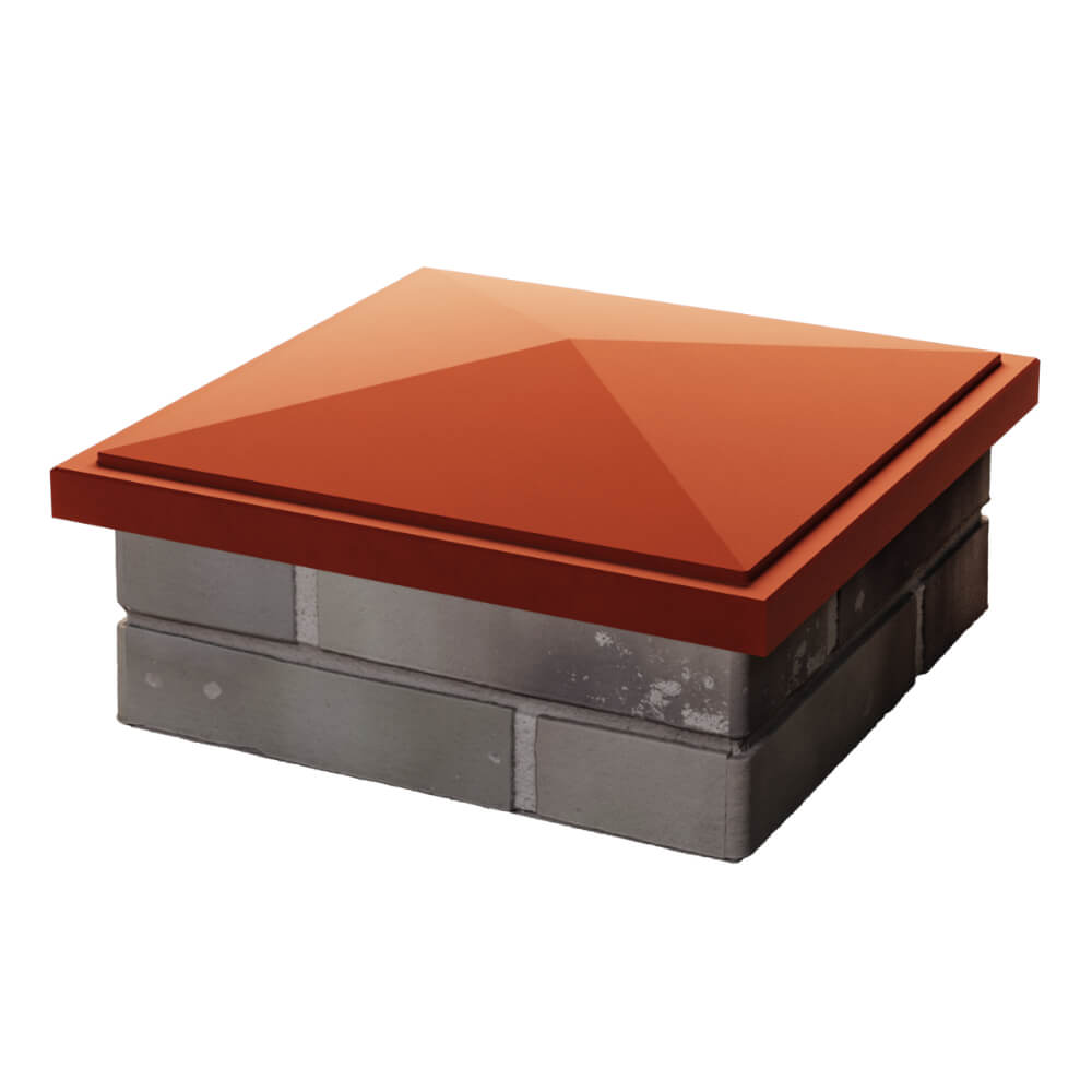 Колпак Zking БонаМоно Красный на столб 1.5х1.5 кирпича (385х385, 400х400мм) в Белореченске фото