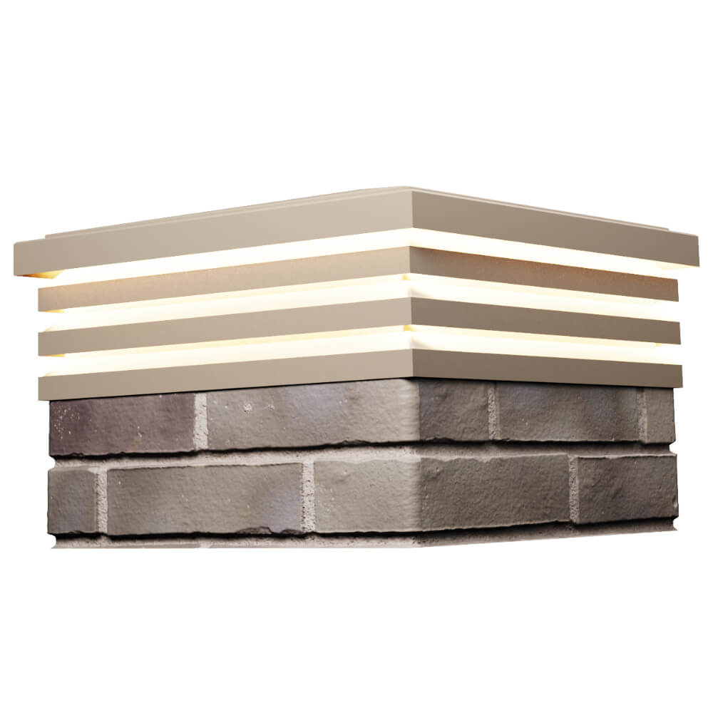 Колпак Zking Бона ХайТек Бежевый на столб 1.5х1.5 кирпича (385х385мм) с подсветкой в Белореченске фото