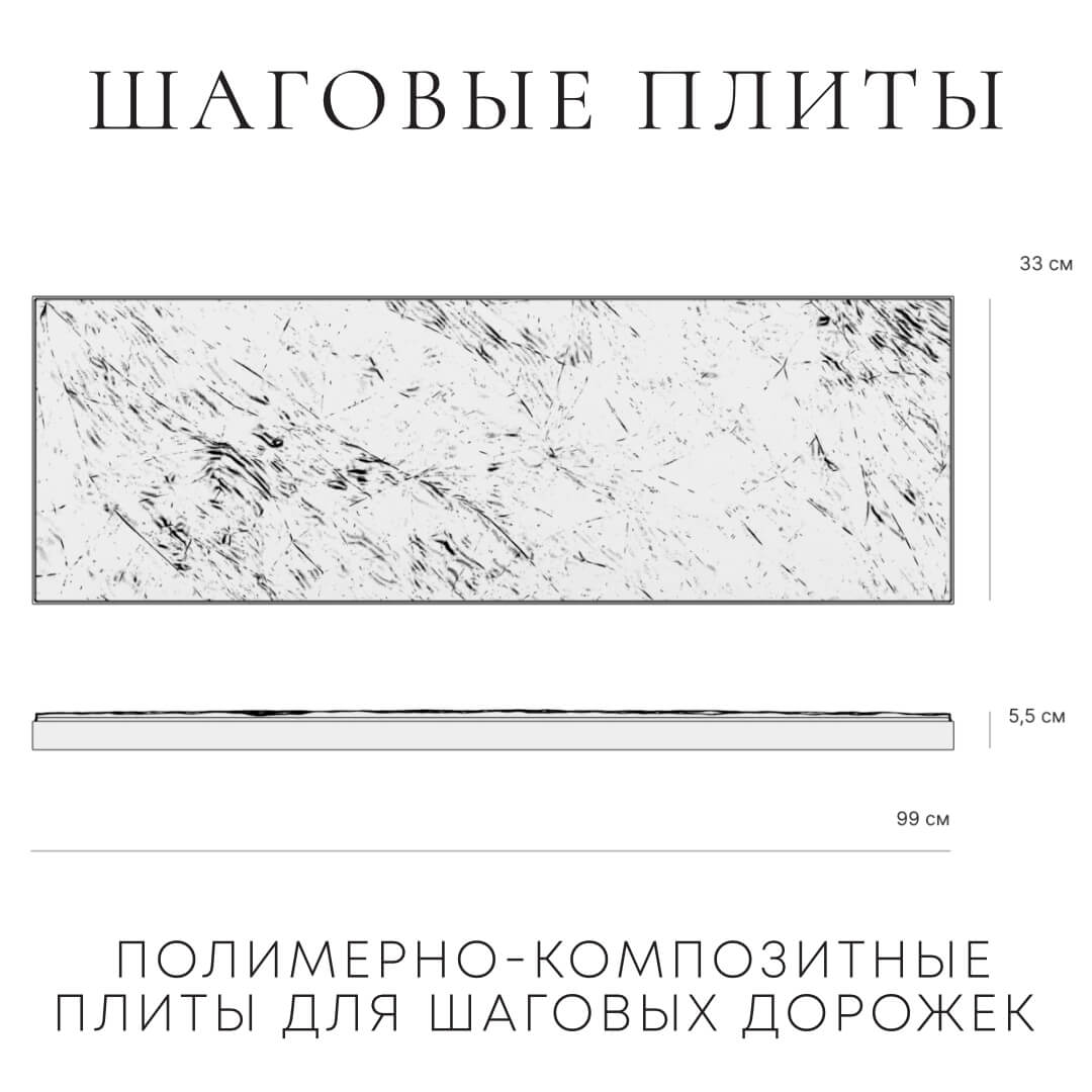 Шаговая плита STONE Графитовый Серый 990х330х55мм в Белореченске фото