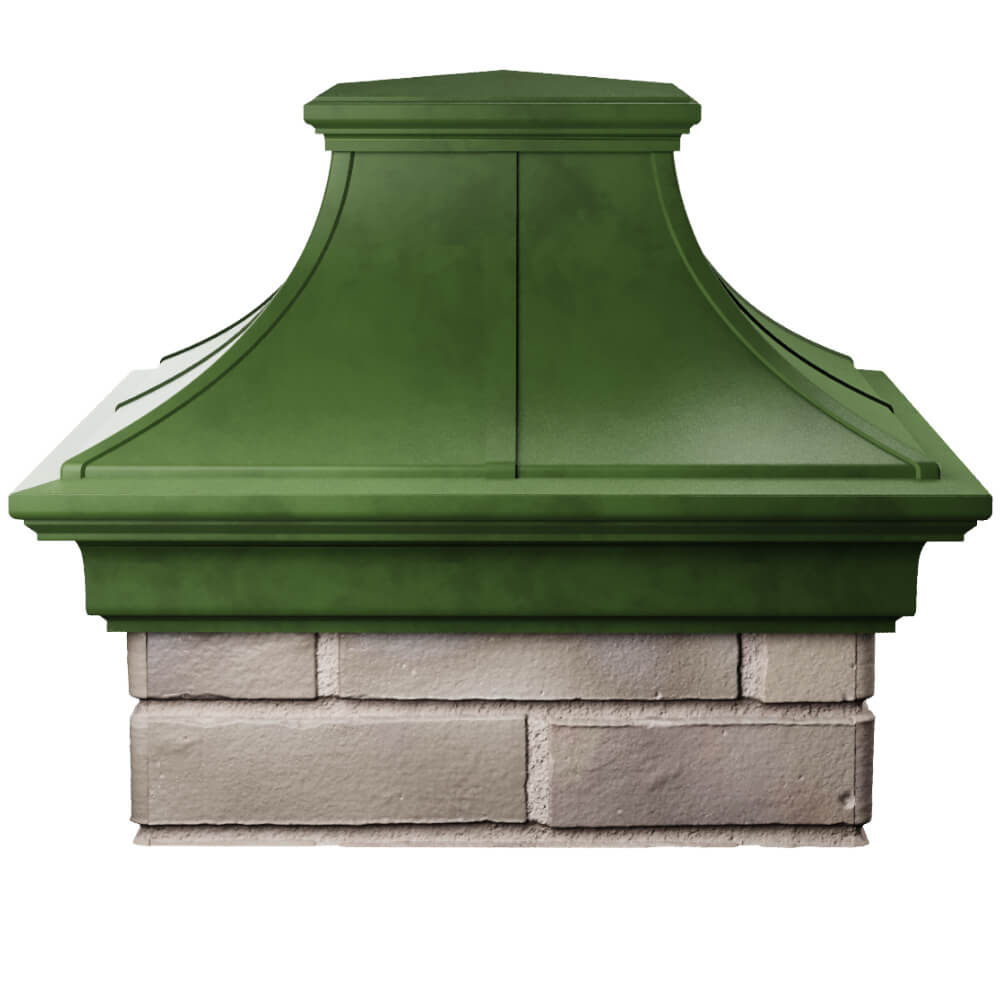 Колпак Zking Монблан Премиум Зеленый на столб 1.5х1.5 кирпича (385х385мм) Белореченск фото