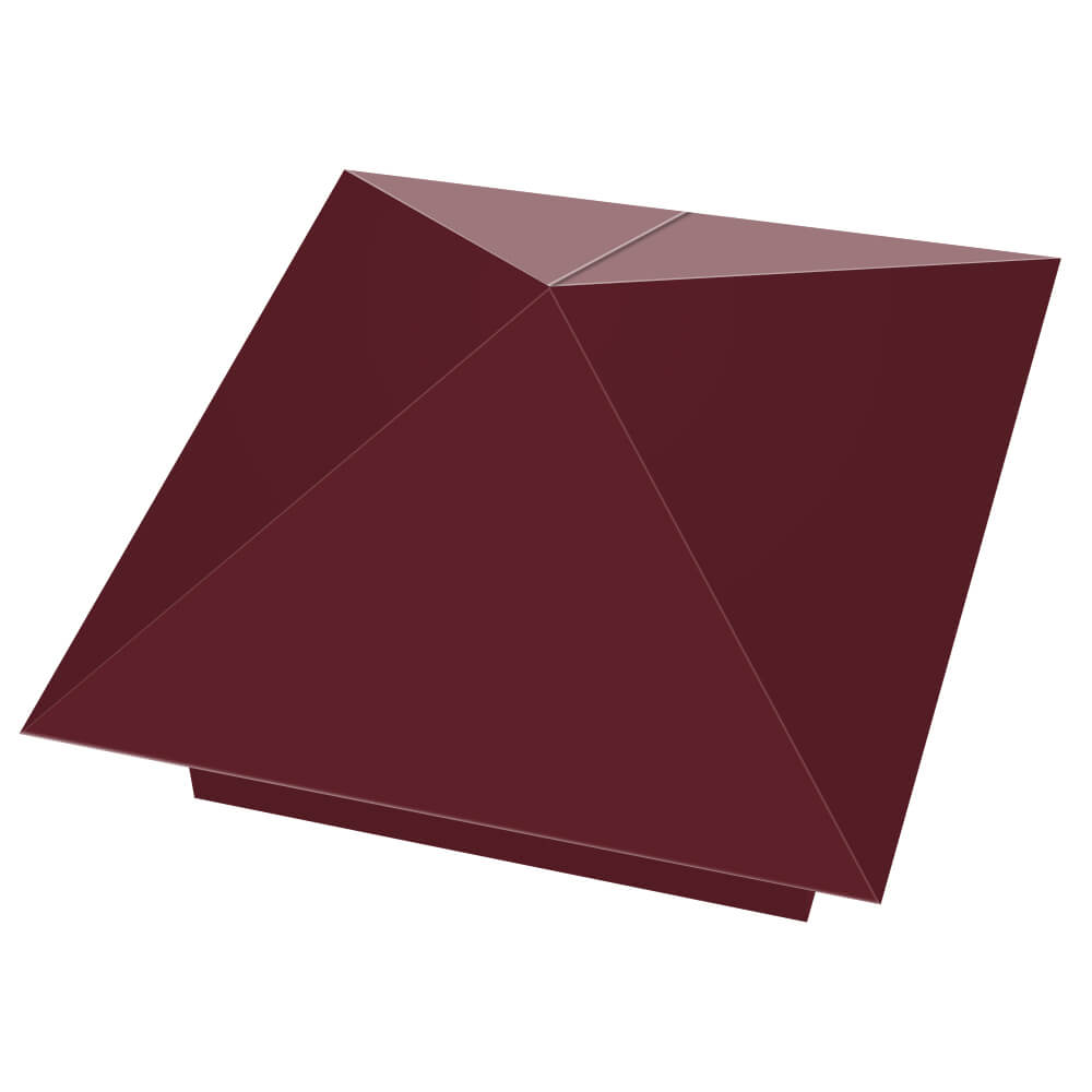 Колпак металлический 390х390мм RAL3005 Красное Вино заборный Белореченск фото