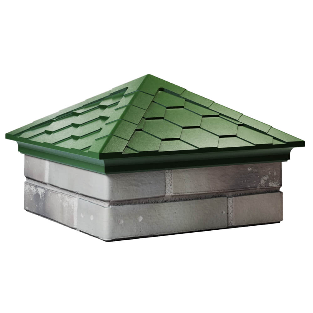 Колпак Zking Эверест Зеленый на столб 1.5х1.5 кирпича (390х390мм) в Белореченске фото