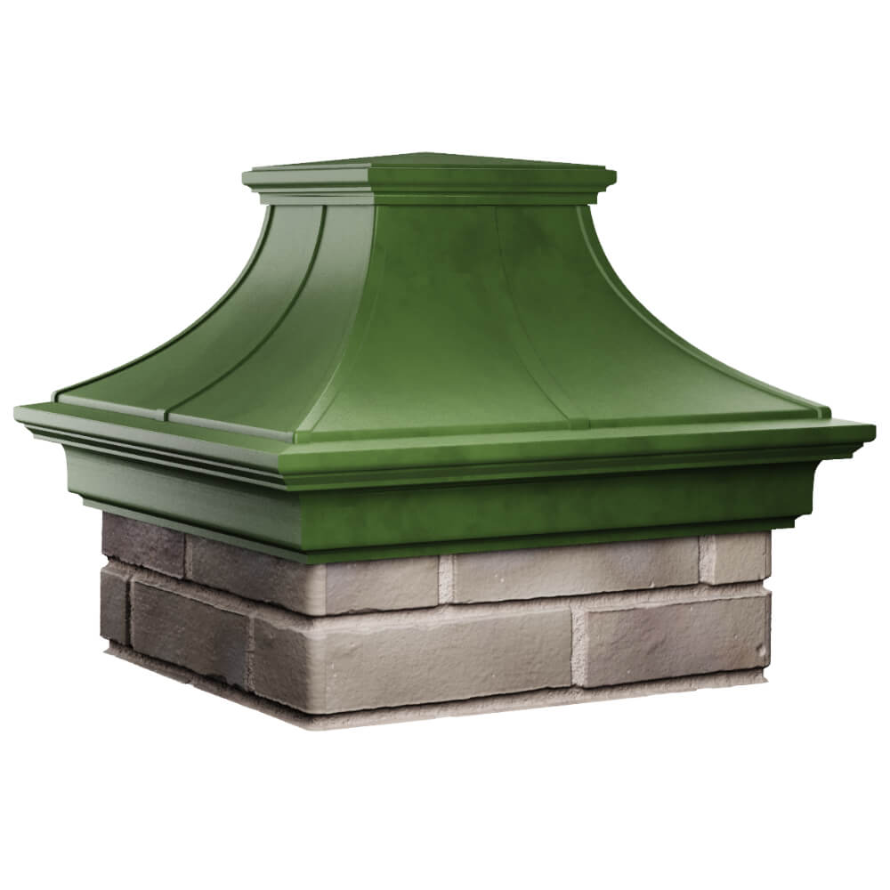 Колпак Zking Монблан Премиум Зеленый на столб 1.5х1.5 кирпича (385х385мм) в Белореченске фото