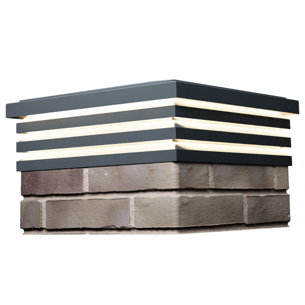 Колпак Zking Бона ХайТек Серый на столб 1.5х1.5 кирпича (385х385мм) с подсветкой в Белореченске фото