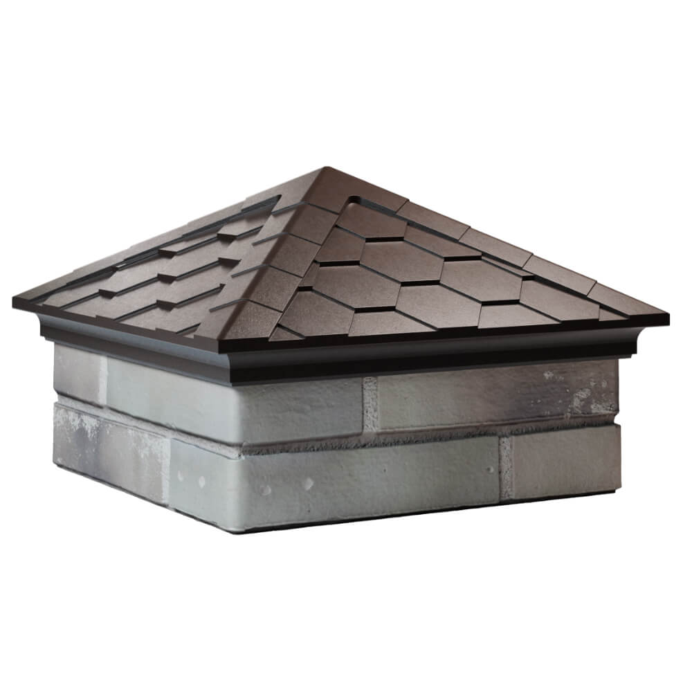 Колпак Zking Эверест Коричневый на столб 1.5х1.5 кирпича (390х390мм) в Белореченске фото