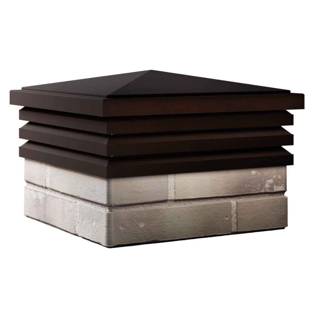 Колпак Zking Бона ХайТек Коричневый на столб 1.5х1.5 кирпича (385х385мм) в Белореченске фото